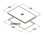 Bản vẽ kích thước Bếp từ đôi CANZY CZ 907IP