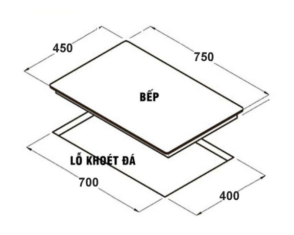 Bản vẽ kích thước Bếp từ đôi CANZY CZ S500 SERIAL 4.0