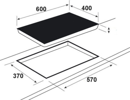 Bản vẽ kích thước Bếp từ đôi FASTER FS 600IN