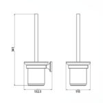 Bản vẽ kích thước Chổi cọ phòng vệ sinh HUGE H-B1039