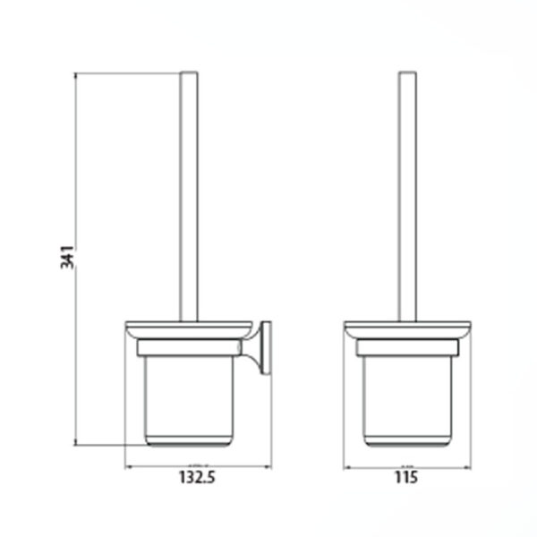 Bản vẽ kích thước Chổi cọ phòng vệ sinh HUGE H-B1039
