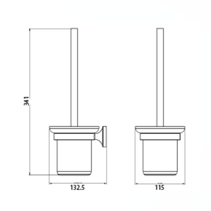 Bản vẽ kích thước Chổi cọ phòng vệ sinh HUGE H-B1039