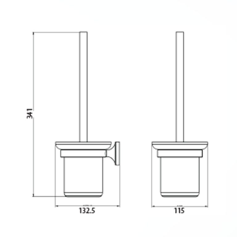 Bản vẽ kích thước Chổi cọ phòng vệ sinh HUGE H-B1039