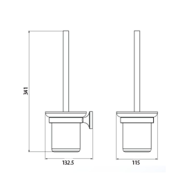 Bản vẽ kích thước Chổi cọ phòng vệ sinh HUGE H-B1039B