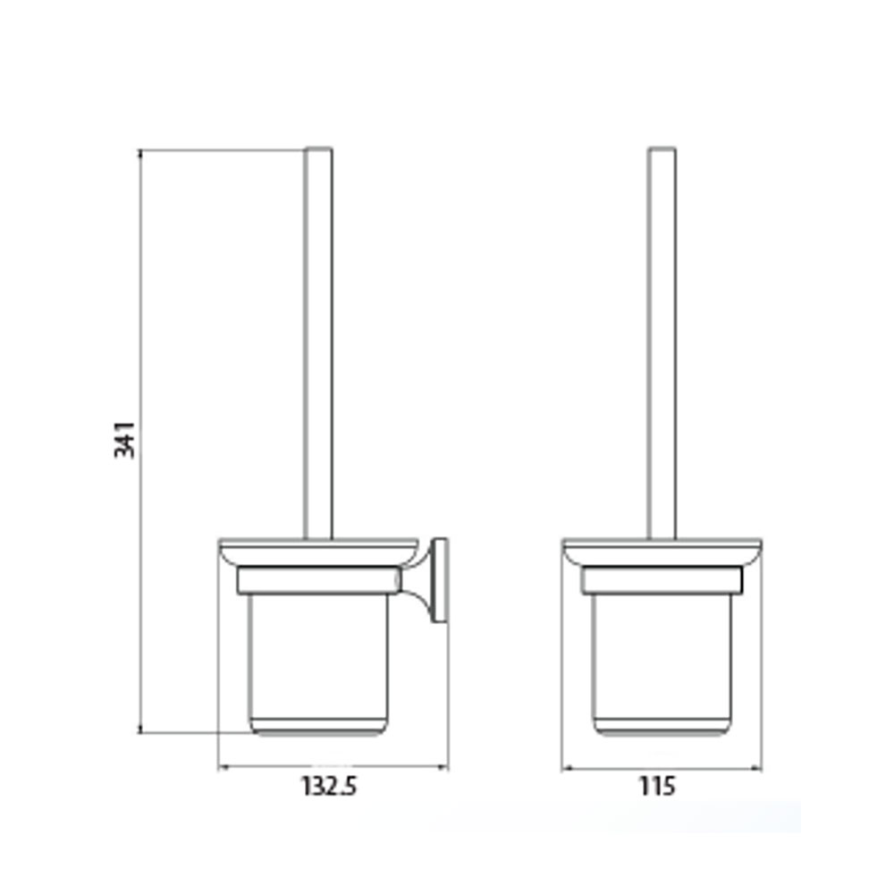 Bản vẽ kích thước Chổi cọ phòng vệ sinh HUGE H-B1039B