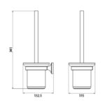 Bản vẽ kích thước Chổi cọ phòng vệ sinh HUGE H-B1039G