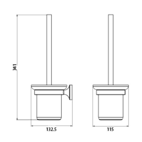 Bản vẽ kích thước Chổi cọ phòng vệ sinh HUGE H-B1039G