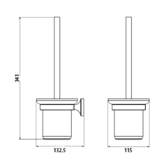 Bản vẽ kích thước Chổi cọ phòng vệ sinh HUGE H-B1039G