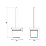 Bản vẽ kích thước Chổi cọ phòng vệ sinh HUGE H-B1039M