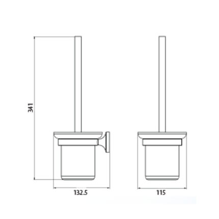 Bản vẽ kích thước Chổi cọ phòng vệ sinh HUGE H-B1039M