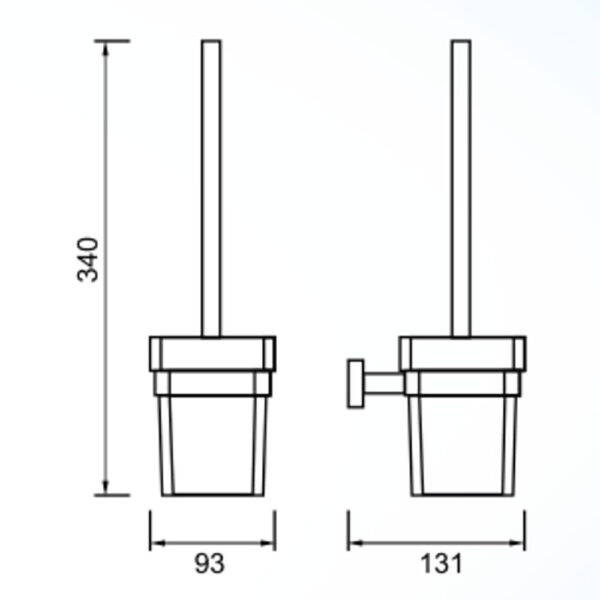 Bản vẽ kích thước Chổi cọ phòng vệ sinh HUGE HB1038
