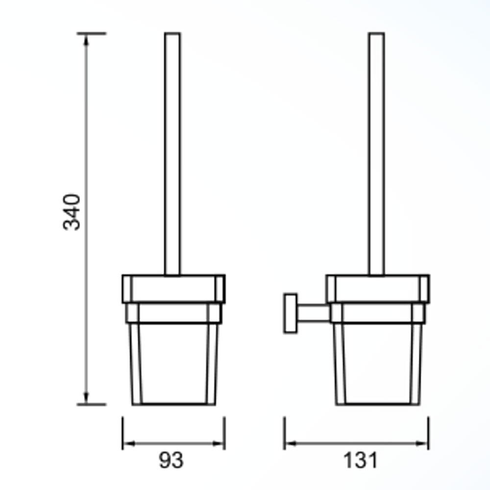 Bản vẽ kích thước Chổi cọ phòng vệ sinh HUGE HB1038