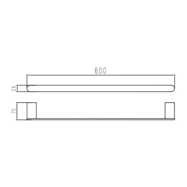 Bản vẽ kích thước Giá treo khăn HUGE H-B1726AS