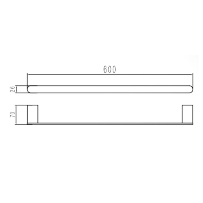 Bản vẽ kích thước Giá treo khăn HUGE H-B1726S