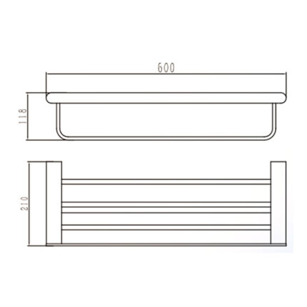 Bản vẽ kích thước Giá treo khăn HUGE H-B1826B