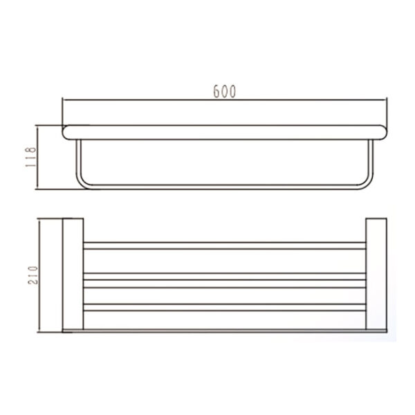 Bản vẽ kích thước Giá treo khăn HUGE H-B1826B
