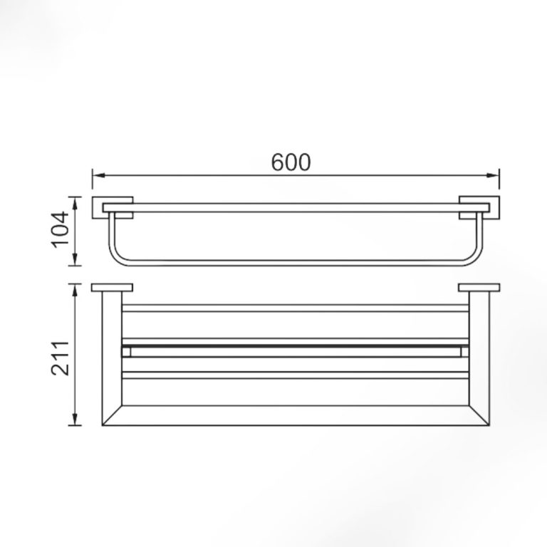 Bản vẽ kích thước Giá treo khăn HUGE H-B1838