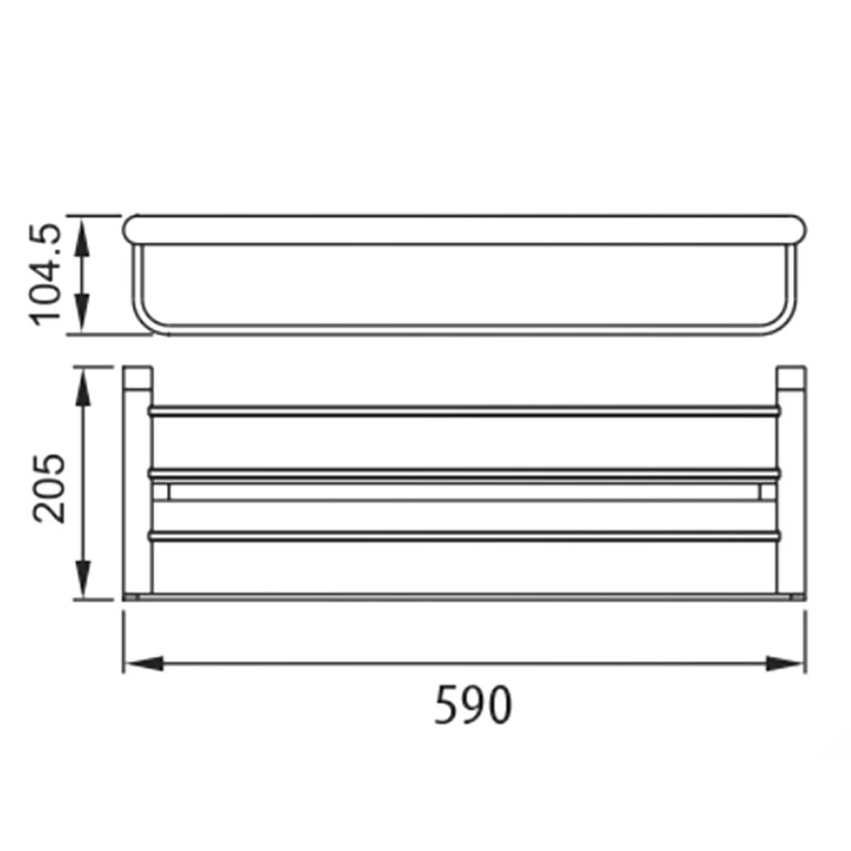 Bản vẽ kích thước Giá treo khăn HUGE H-B1839B