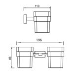 Bản vẽ kích thước Kệ bàn chải đánh răng HUGE H-B1138