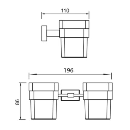Bản vẽ kích thước Kệ bàn chải đánh răng HUGE H-B1138