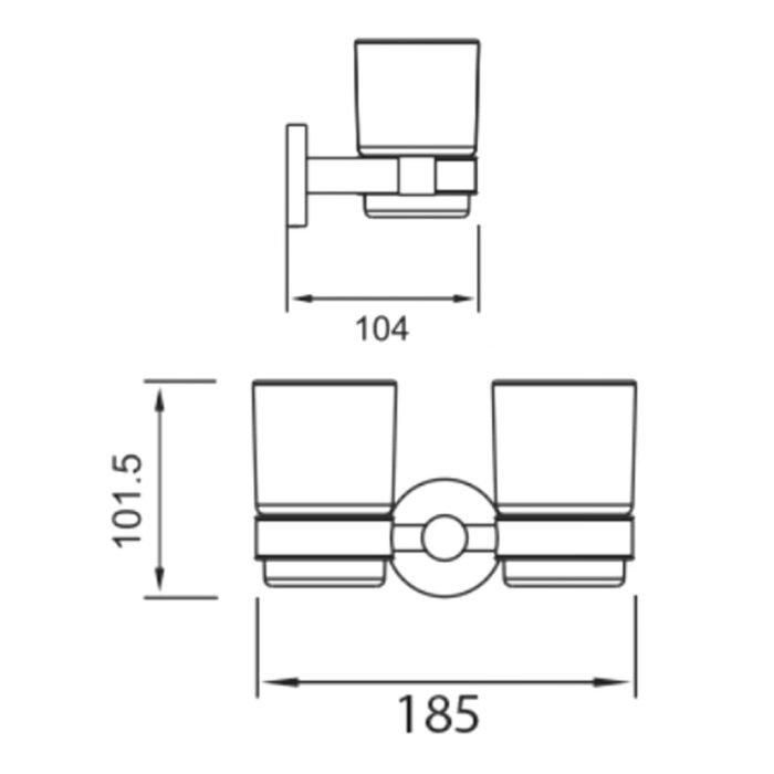 Bản vẽ kích thước Kệ bàn chải đánh răng HUGE H-B1139M