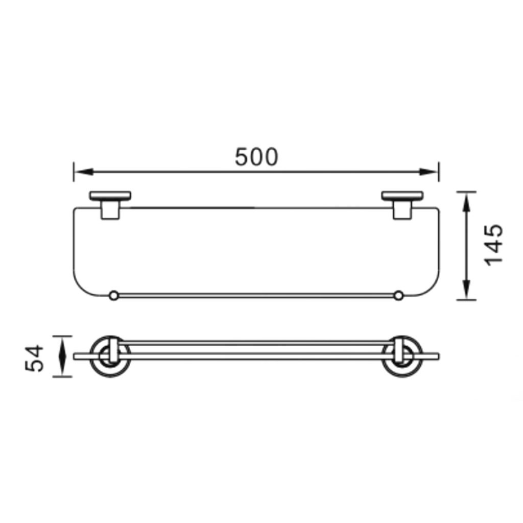 Bản vẽ kích thước Kệ kính HUGE H-B1636