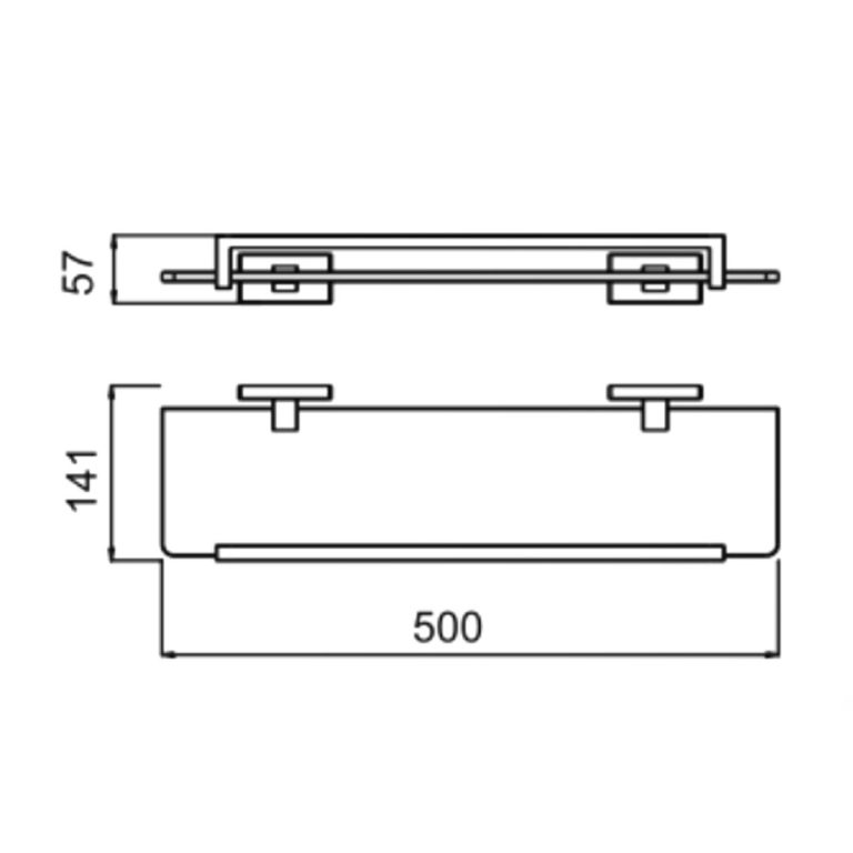 Bản vẽ kích thước Kệ kính HUGE H-B1638