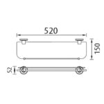 Bản vẽ kích thước Kệ kính HUGE H-B1639G