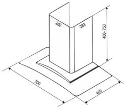 Máy hút mùi BAUER BC70EC 70 kính cong