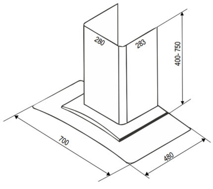 Máy hút mùi BAUER BC70EC 70 kính cong