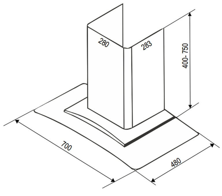 Máy hút mùi BAUER BC70EC 70 kính cong