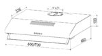 Bản vẽ kích thước Máy hút mùi FANDI FD-605PN FD-705PN 60cm/70cm cổ điển