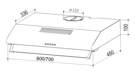 Bản vẽ kích thước Máy hút mùi FANDI FD-605PN FD-705PN 60cm/70cm cổ điển