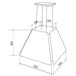 Bản vẽ kích thước Máy hút mùi FASTER TS0406 60cm độc lập