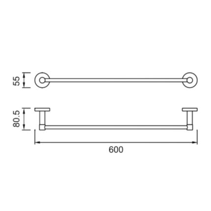 Bản vẽ kích thước Thanh vắt khăn HUGE H-B1736