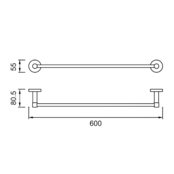 Bản vẽ kích thước Thanh vắt khăn HUGE H-B1736