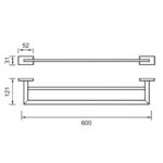 Bản vẽ kích thước Thanh vắt khăn HUGE H-B1738A