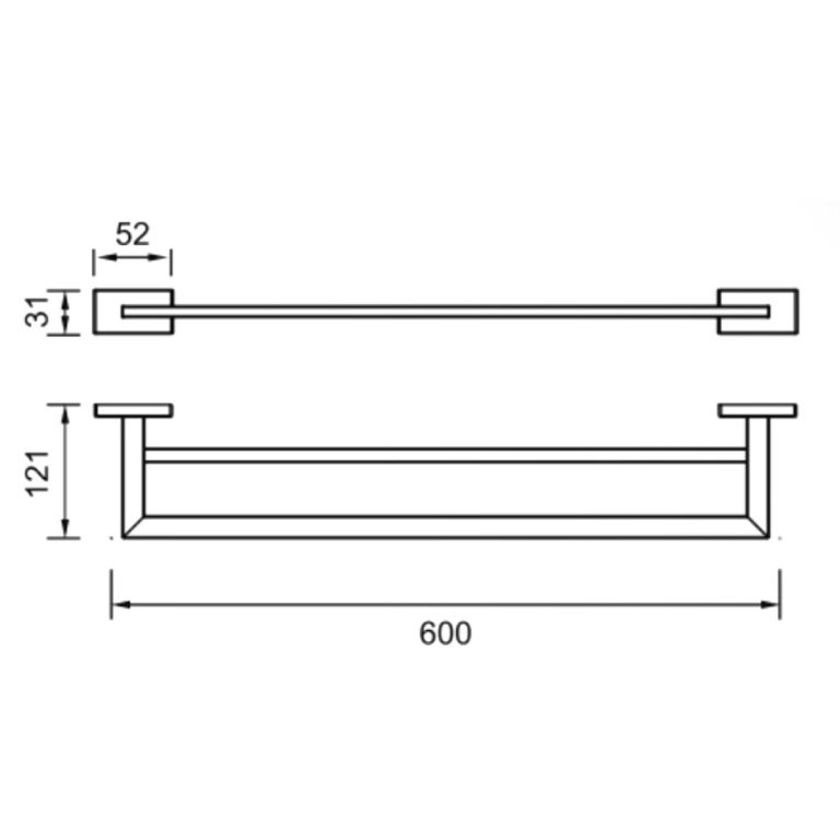 Bản vẽ kích thước Thanh vắt khăn HUGE H-B1738A