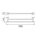 Bản vẽ kích thước Thanh vắt khăn HUGE H-B1739AM