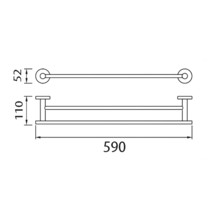 Bản vẽ kích thước Thanh vắt khăn HUGE H-B1739AM