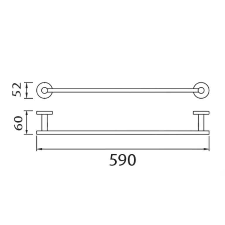 Bản vẽ kích thước Thanh vắt khăn HUGE H-B1739B đơn