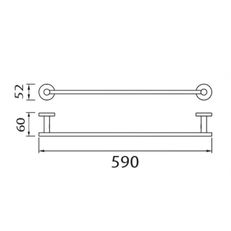 Bản vẽ kích thước Thanh vắt khăn HUGE H-B1739M đơn