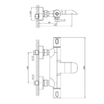 Bản vẽ kích thước Vòi sen tắm HUGE H-6800ST nhiệt độ