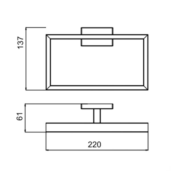 Bản vẽ kích thước Vòng treo khăn HUGE H-B1338