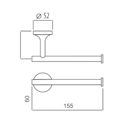 Bản vẽ kích thước Vòng treo khăn HUGE H-B1339G