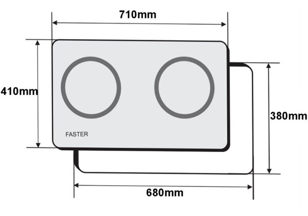 Bản vẽ kỹ thuật Bếp từ đôi FASTER FS 668I 2