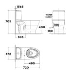Bản vẽ kỹ thuật Bồn cầu 1 khối AMERICAN STANDARD VF-1862 LOVEN nắp êm