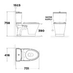Bản vẽ kỹ thuật Bồn cầu 2 khối AMERICAN STANDARD VF-2162 LOVEN nắp êm