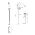 Bản vẽ kỹ thuật Vòi lavabo American Standard WF-1M01 Loven nóng lạnh