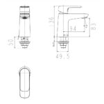 Bản vẽ kỹ thuật Vòi lavabo American Standard WF-1M06 dòng Loven lạnh